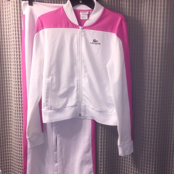 Lacoste Sport Pink White Sweatsuit Set 